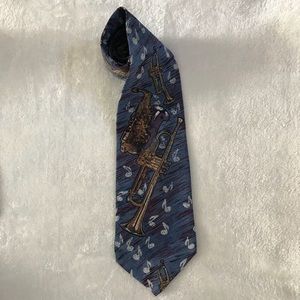JeSuis Blue Silk Jazz Music Tie